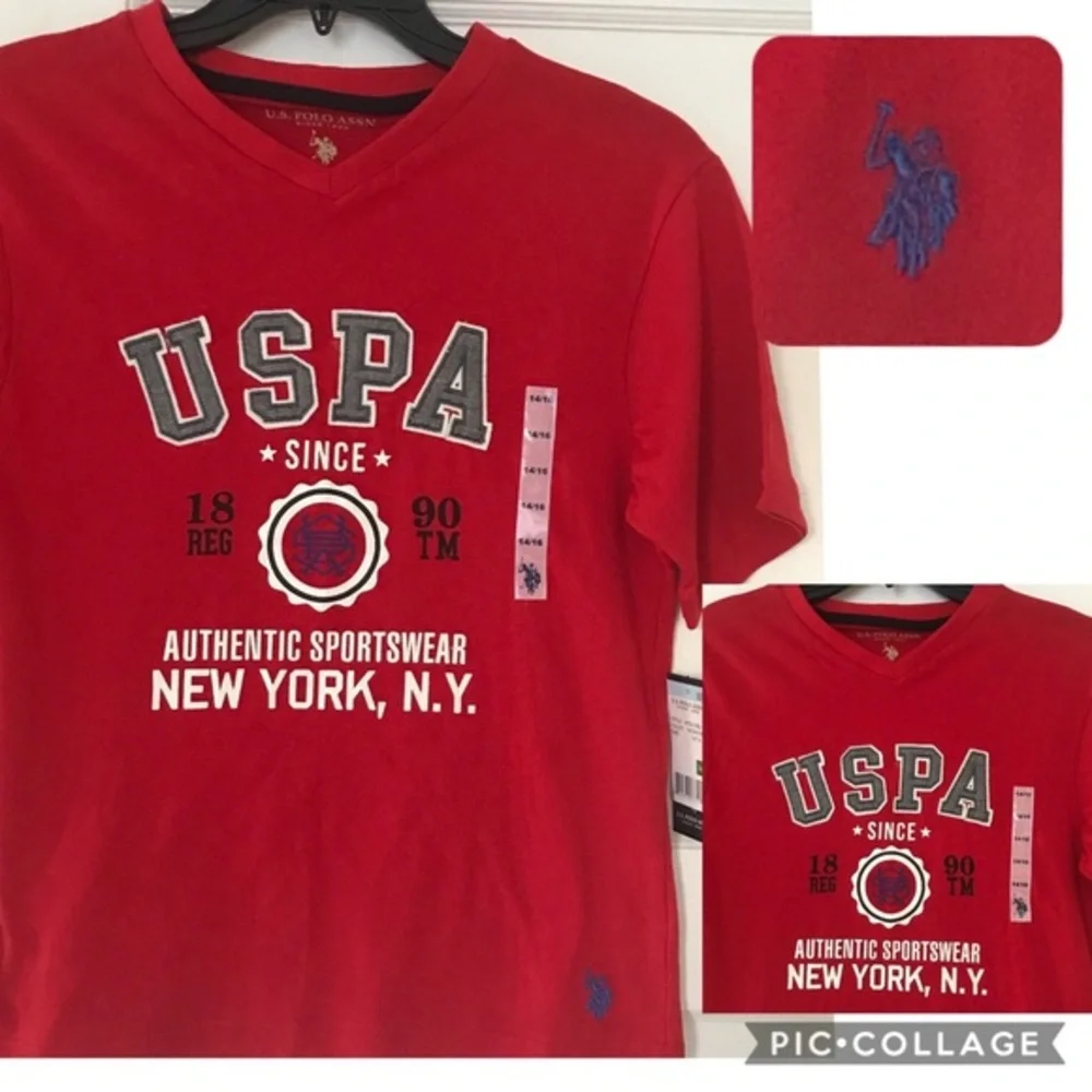 NWT U.S.POLO ASSN.‎ Boys' V-neck T-shirt 💯%cotton